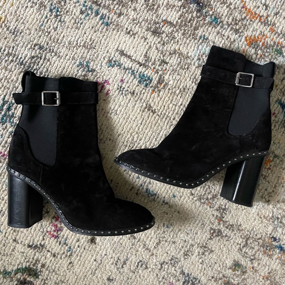 Rag & Bone Blk Suede Booties